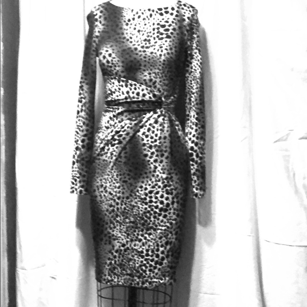 SOLD.  CARMEN MARC VALVO leopard dress